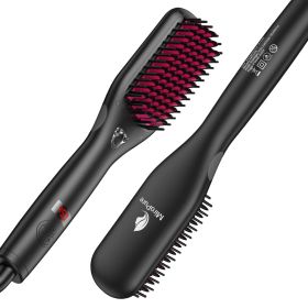 Hair Straightener Brush with Ionic Generator by MiroPure, 30s Fast MCH Ceramic Even Heating, 11 Temperature Control, Professional for Straightening or