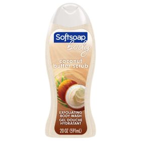 Softsoap Exfoliating Body Wash, Coconut Butter Scrub, 20 fl oz