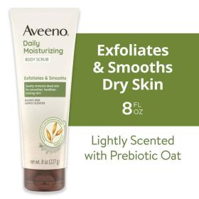 Aveeno Stress Relief Gentle Oat Exfoliating Bath and Body Scrub Soap-Free, 8 fl oz