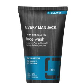 Every Man Jack Daily Energizing Fragrance Free Face Wash for Men, Naturally Derived, 5 oz