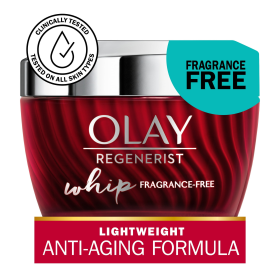 Olay Regenerist Whip Face Moisturizer, Fragrance-Free, Reduces Fine Lines & Wrinkles for All Skin Types, .7 oz