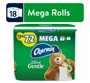 Charmin Ultra Gentle Toilet Paper, Mega Roll, 286 Sheets Per Roll, 18 Count