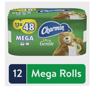 Charmin Ultra Gentle Toilet Paper, 12 Mega Rolls