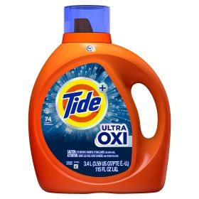 Tide Ultra Oxi HE Compatible Liquid Laundry Detergent;  74 loads 115 fl oz;