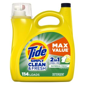 Tide Simply Clean & Fresh Liquid Laundry Detergent;  Daybreak Fresh 114 loads 165 fl oz