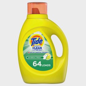 Tide Simply HE Compatible Liquid Laundry Detergent;  Daybreak Fresh 92 oz 64 Loads