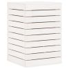 Laundry Basket White 17.3"x17.3"x26" Solid Wood Pine