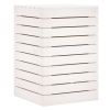 Laundry Basket White 17.3"x17.3"x26" Solid Wood Pine