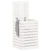 Laundry Basket White 17.3"x17.3"x26" Solid Wood Pine