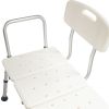 Medical Bathroom Safety Shower Tub Aluminium Alloy Bath Chair Transfer Bench with Wide Seat White YF