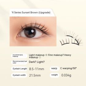 Soft Magnetic False Eyelashes Zero Glue Light Feeling Eyelash Long Curling Big Eyes Natural (Option: Sunset Brown-Others)