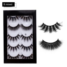 Chemical Fiber False Eyelashes 5 Pairs Thick Natural Curling (Option: Five Pairs B)