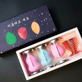 Gift Box Cosmetic Egg Set Super Soft Smear-proof Makeup Tools (Option: Korean Long Box Color Random)