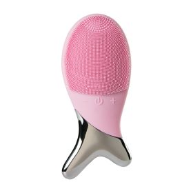 Waterproof High Frequency Vibration Pore Deep Cleansing Facial Cleaner (Color: Pink)
