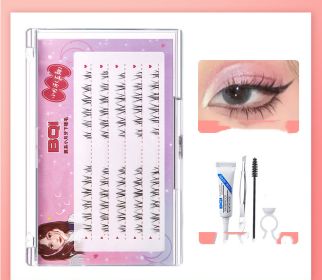 One Piece Natural Thick False Eyelashes One Piece (Option: Small Crescent 5Row Plus Kit)