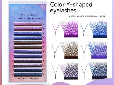 Color YY Type Grafting Eyelashes Blue Purple Mixed Color (Option: 007C-14mm)
