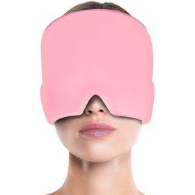 Gel Cold Headache Ice Cap Migraine Relief Cap Stress Relax Pain Head Hot Cold Therapy Cold Pack Eye Mask Ice Hat Massage Tool (Ships From: China, Color: Pink-Double)
