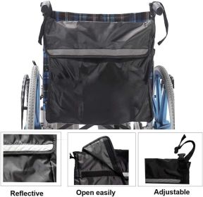 Outdoor wheelchair rear storage bag electric wheelchair motorcycle rear pannier bag accessories bag (select: Outdoor wheelchair rear storage bag-black)