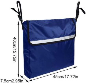 Outdoor wheelchair rear storage bag electric wheelchair motorcycle rear pannier bag accessories bag (select: Outdoor wheelchair rear storage bag-blue)