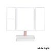 Rechargeable Foldable Makeup Mirror With LED Light 360¬∞ Adjust Wireless 1-3X Magnifying 3 Tone Light Desktop Vanity Table Mirror