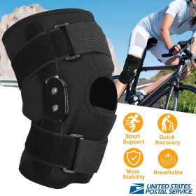 Sport Knee Brace Adjustable Open Patella Knee Support Compression Knee Wrap For Running Climbing Pain Relief Recovery of Injured Knee (size: L)