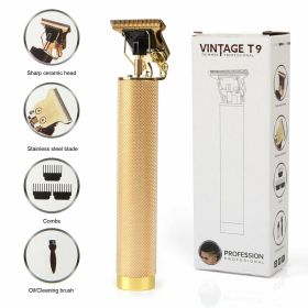 USB Electric Hair Clippers Rechargeable Shaver Beard Trimmer Professional Men Hair Cutting Machine Beard Barber Hair Cut (Color: Gold)