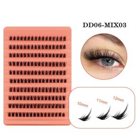 Segmented False Eyelashes 10 Rows Large Capacity Thick Eyelash (Option: DD06 MIX03)