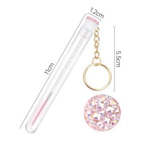 Grafting Mascara Brush Gold Buckle Tube Crystal Rod With Drill (Color: Pink)