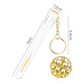 Grafting Mascara Brush Gold Buckle Tube Crystal Rod With Drill (Color: Yellow)
