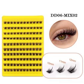 Segmented False Eyelashes 10 Rows Large Capacity Thick Eyelash (Option: DD06 MIX02)