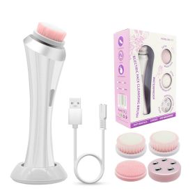 Multifunctional Facial Cleaner Electric Massage Instrument Charging (size: GBL 737 White-USB)